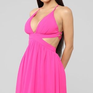 HOT PINK fashion nova maxi dress